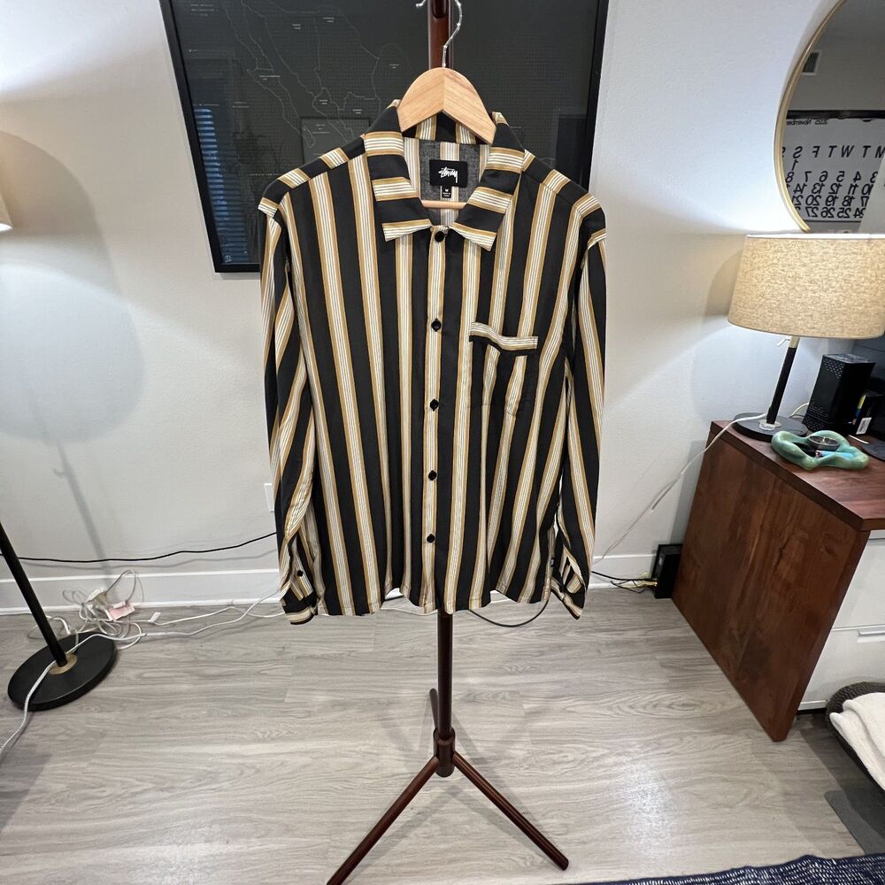 Stussy - LS Cove Striped Shirt (#1110020) - Black